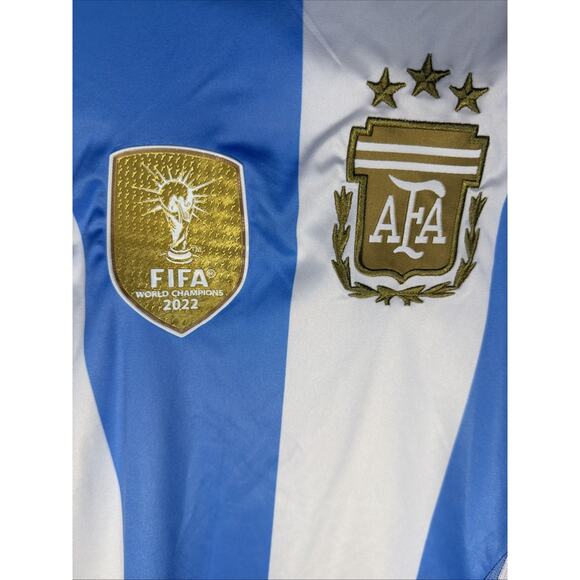 Adidas Argentina 3-Star Home Soccer Jersey Size Small FIFA World Champions Messi - Picture 3 of 9